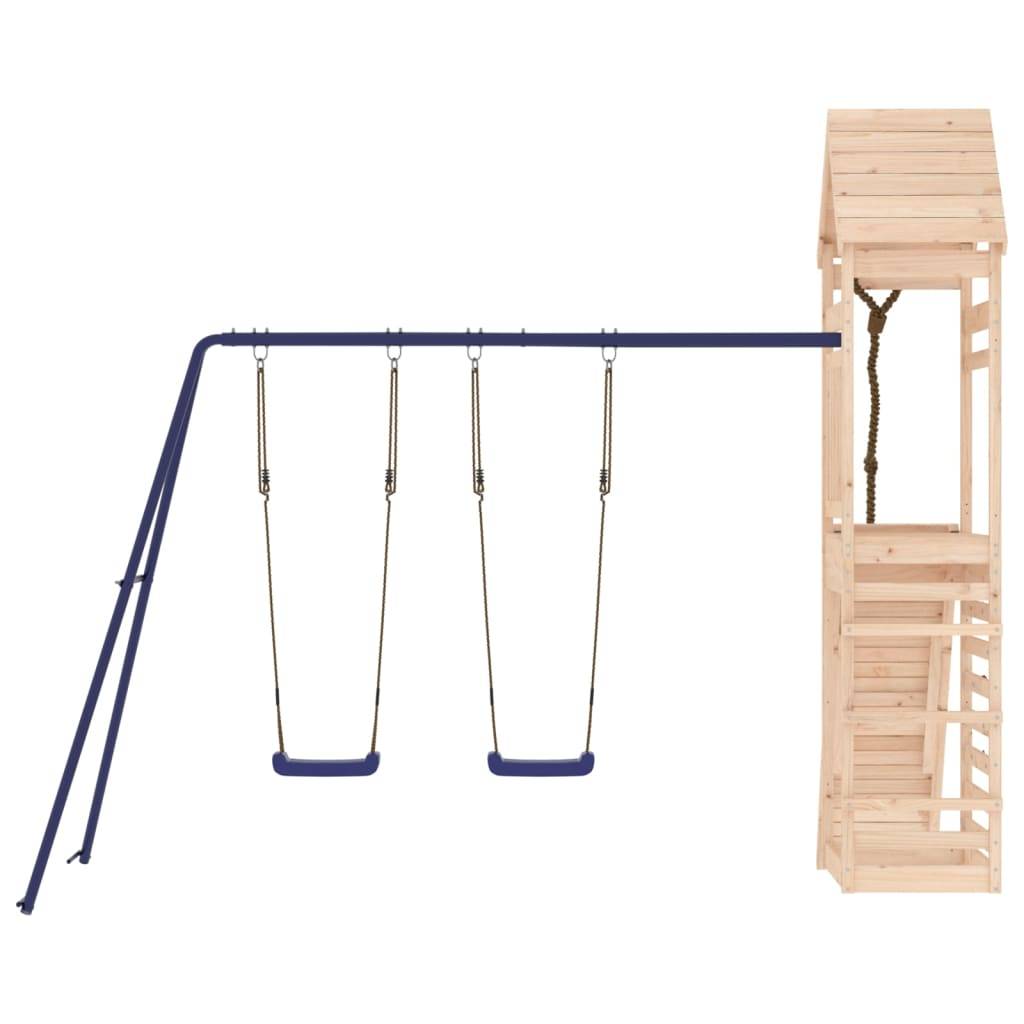 Helloshop26 - Aire de jeux d'extérieur balançoires toboggan portiques robuste jeux jardin 316 x 257 x 264 cm bois de pin massif - Image 3