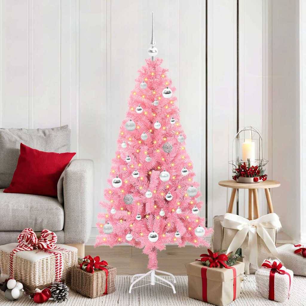 ComfortXL - Sapin de Noël Rose Tendance 150 cm, Illuminé et Décoré pour Intérieur/Extérieur Abrité – ComfortXL Outdoor Living