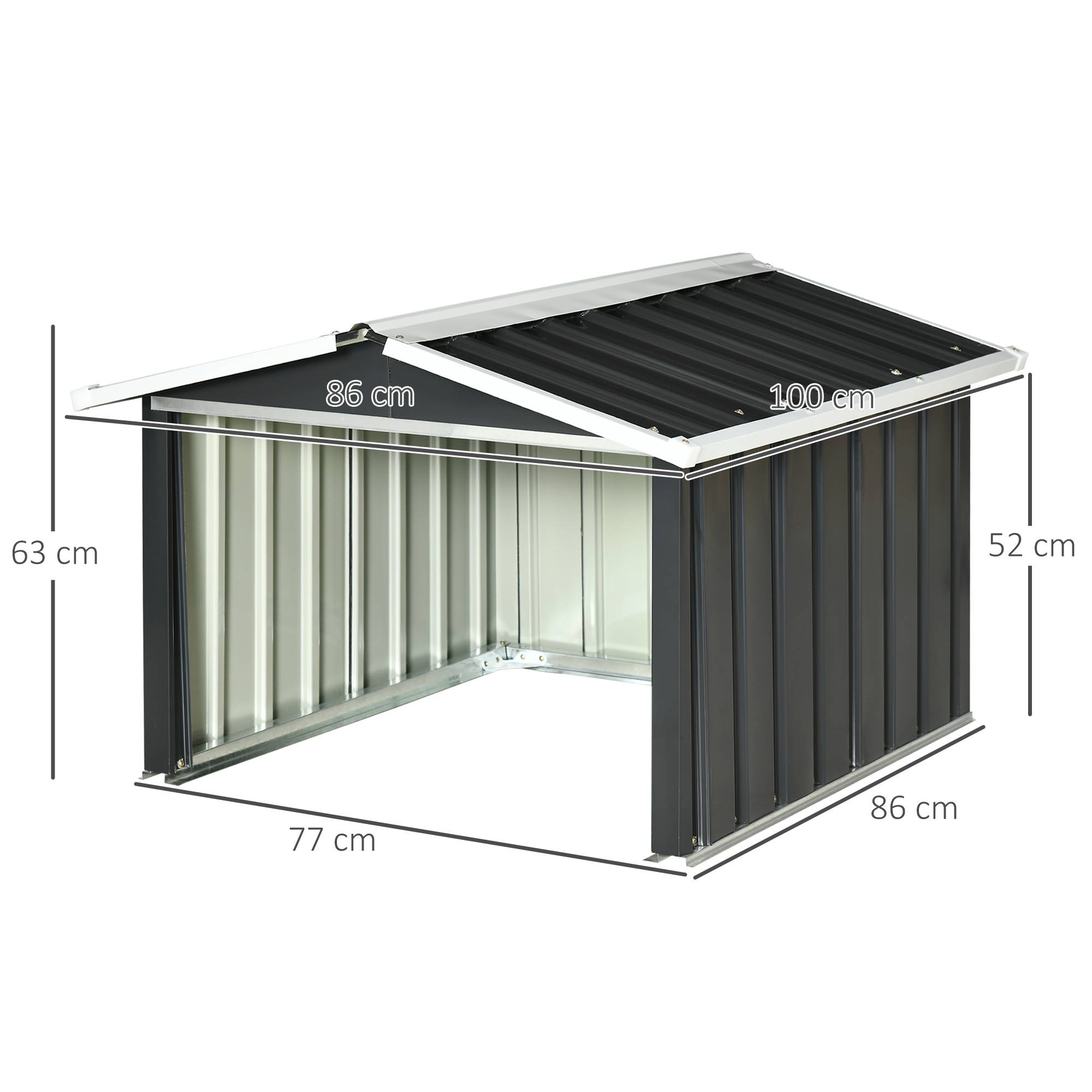 Garage tondeuse robot jardin en tôle acier grise, abri extérieur protection pluie soleil pour robot tondeuse - Image 5