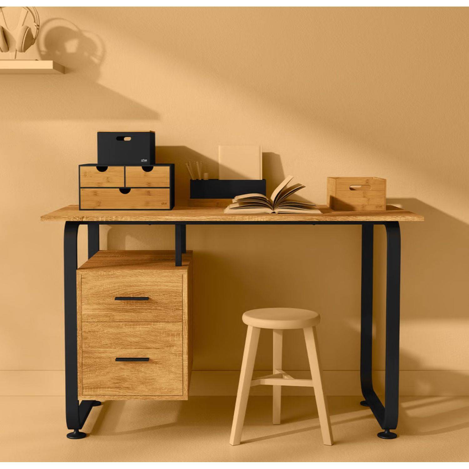 Ensemble de 3 boîtes avec couvercle en bambou BAVA - Noir - Five Simply Smart - Image 2