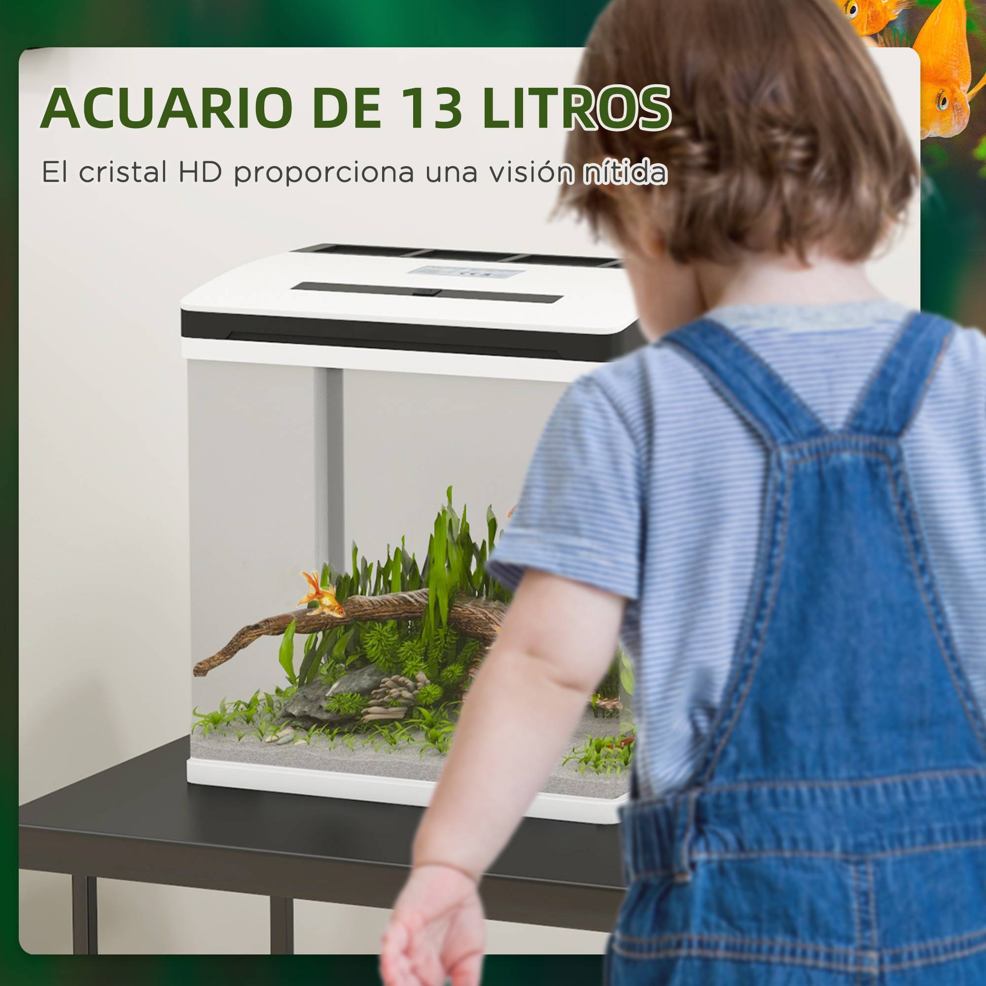 ComfortXL - Aquarium verre 13 L blanc 29x20x30,5 cm filtre pompe silencieuse éclairage LED - ComfortXL Outdoor Living - Image 9