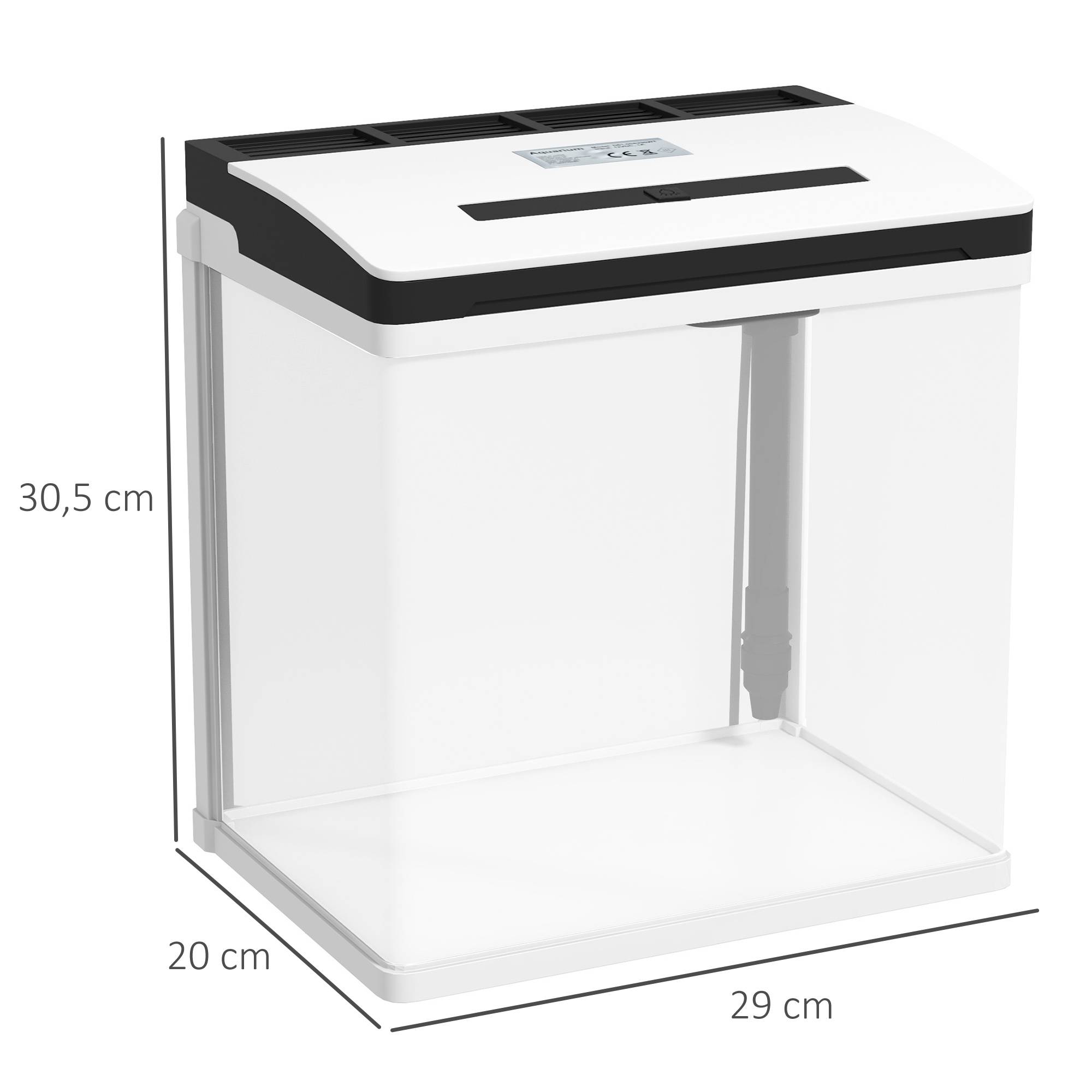 ComfortXL - Aquarium verre 13 L blanc 29x20x30,5 cm filtre pompe silencieuse éclairage LED - ComfortXL Outdoor Living - Image 5