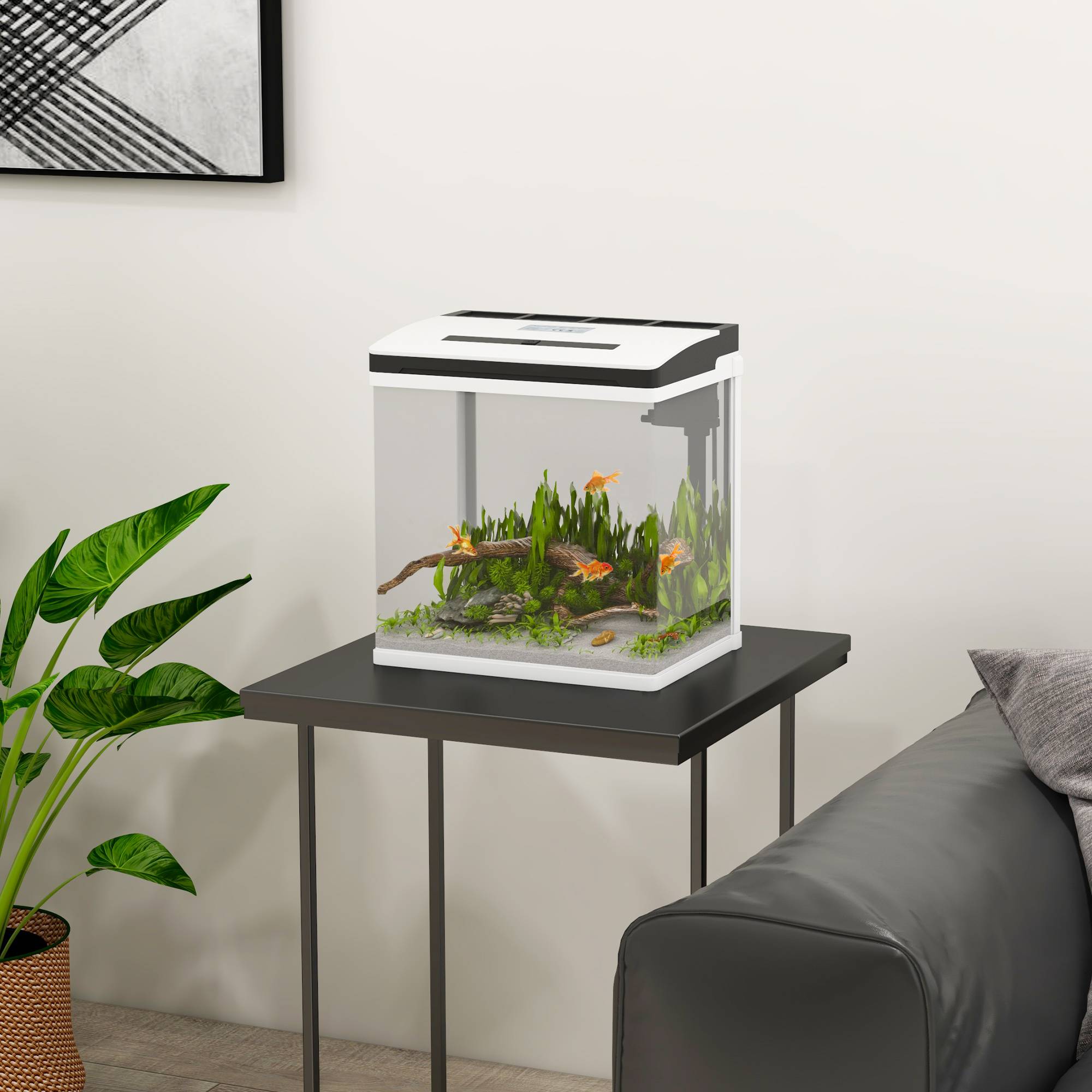 ComfortXL - Aquarium verre 13 L blanc 29x20x30,5 cm filtre pompe silencieuse éclairage LED - ComfortXL Outdoor Living - Image 4