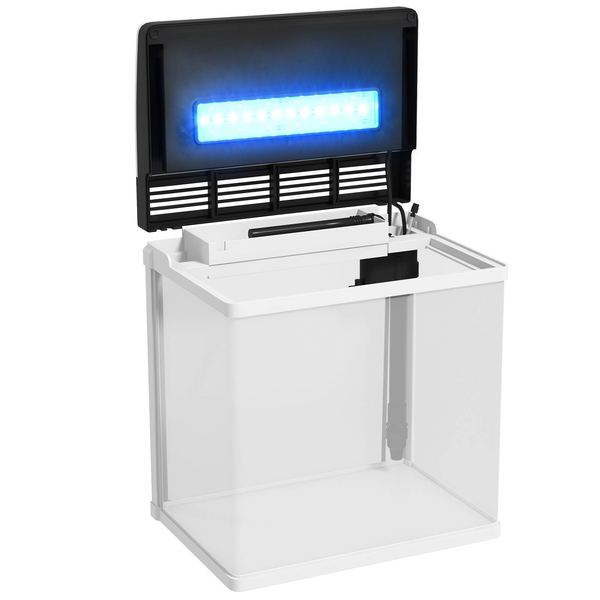 ComfortXL - Aquarium verre 13 L blanc 29x20x30,5 cm filtre pompe silencieuse éclairage LED - ComfortXL Outdoor Living - Image 10