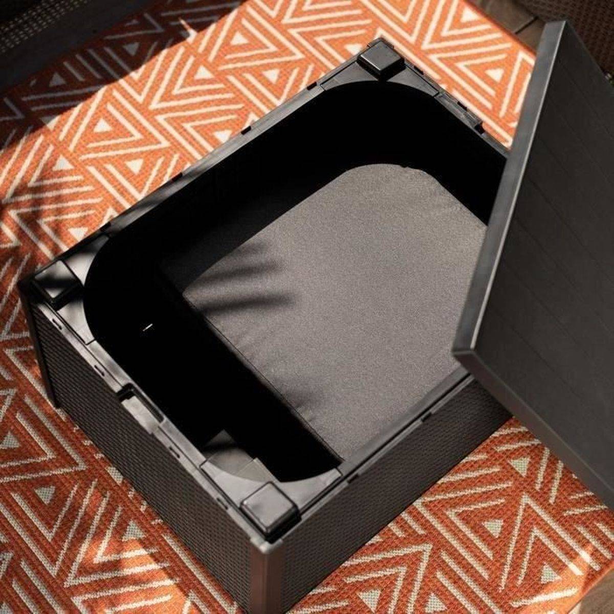 Salon de jardin d’angle 6 places avec table coffre Sanremo - Gris graphite - ALLIBERT by KETER - Image 4