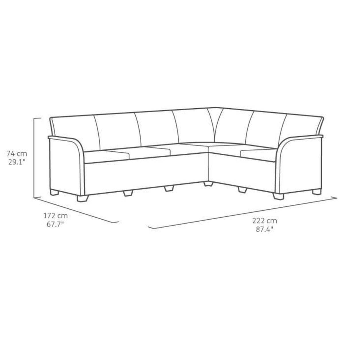 Salon de jardin d’angle 6 places avec table coffre Sanremo - Gris graphite - ALLIBERT by KETER - Image 7