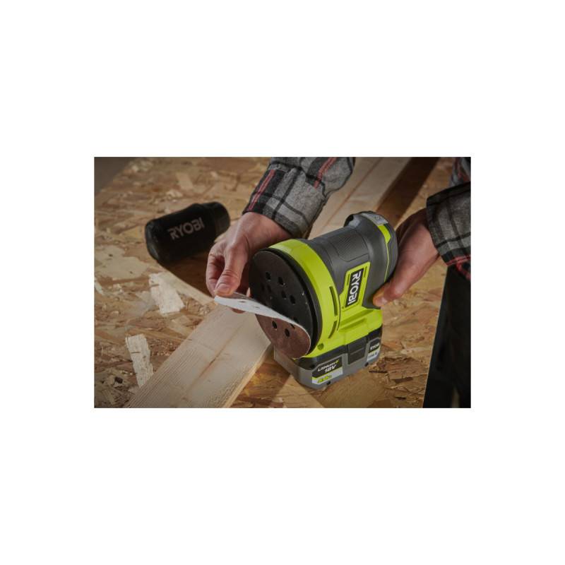 Ryobi - Pack RYOBI - Ponceuse excentrique RROS18-0 - 18V One+ - Sans batterie ni chargeur - 10 Disques abrasifs - 125mm - Grain 100, 120, 240, 320 - Image 3