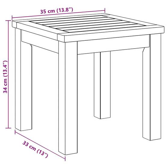 Table d'appoint bois d'acacia massif huile naturelle 35 x 35 x 34 cm - PANGIVO - Image 8