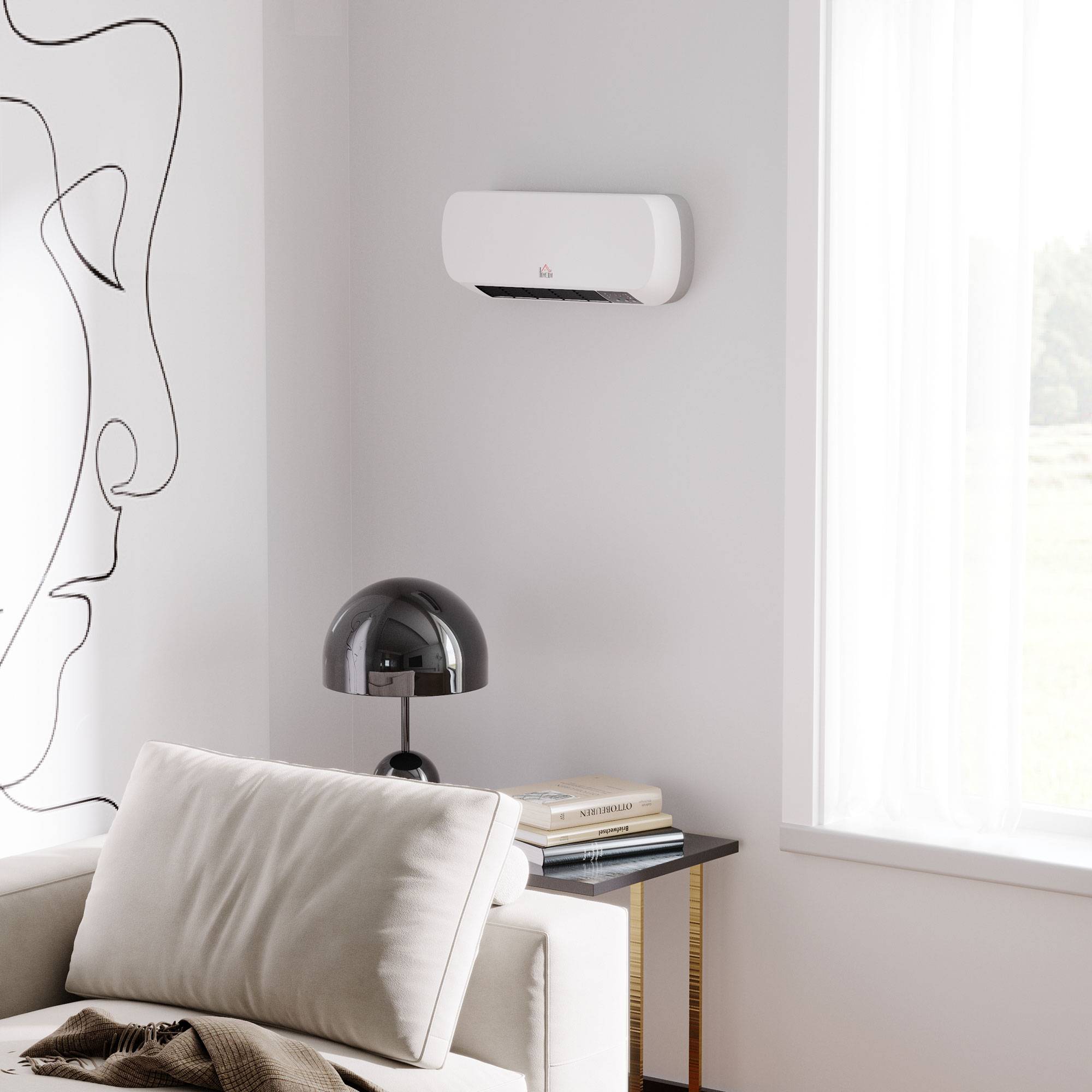 Chauffage électrique mural 1000/2000W, LED, IPX2, PTC, minuterie ...