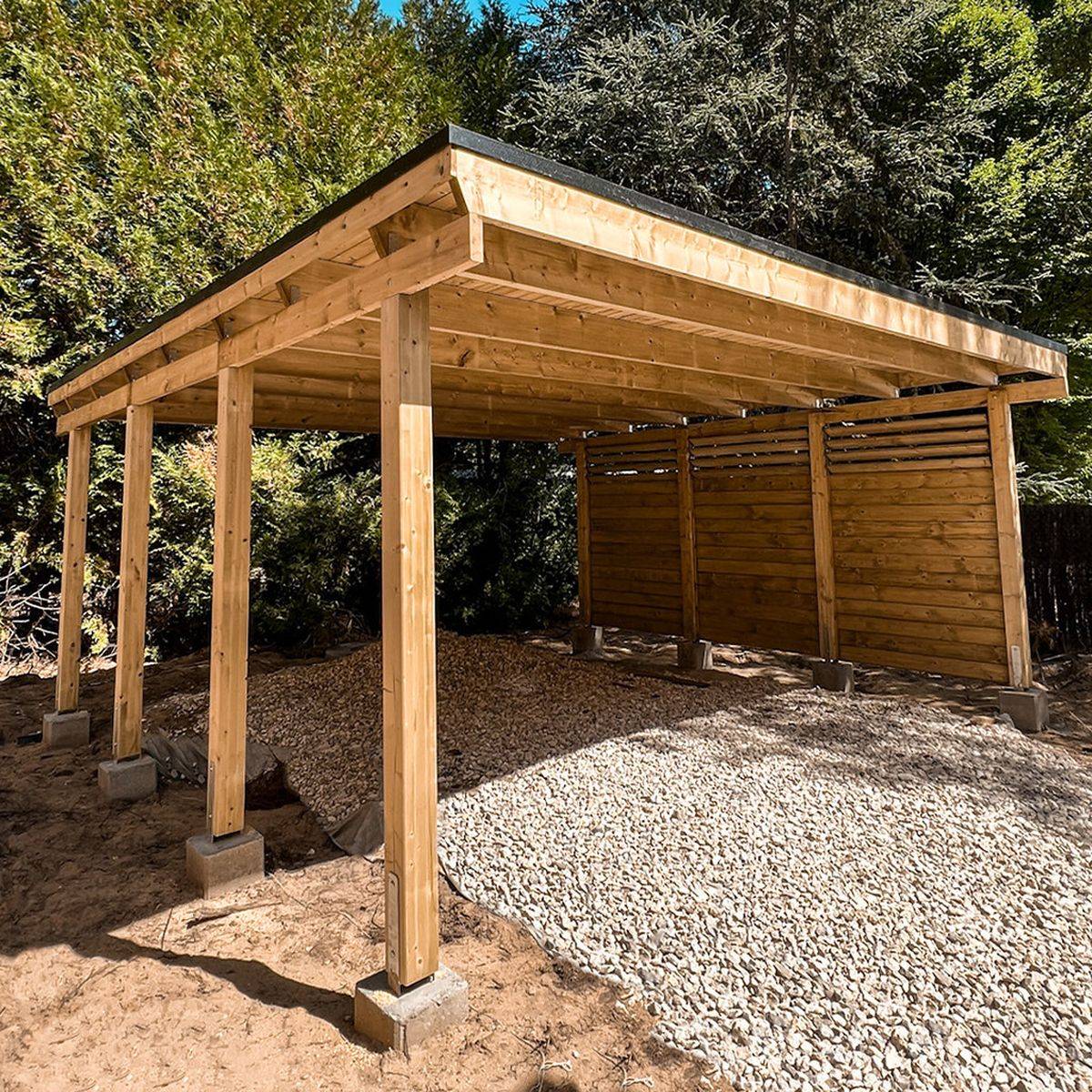 Direct Abris - Carport Bois CASTELLANE - 2 Voitures - Traitement Autoclave - Ancrage de Fixation en H - Bois de Haute Qualitée - Poteaux 12x12 cm - Image 10