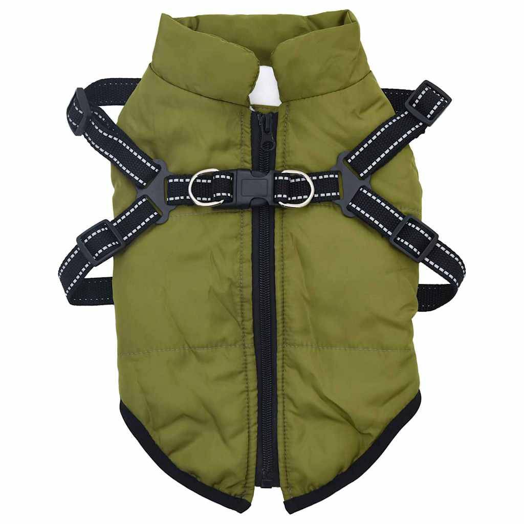 Veste Chien Extérieur Chaude Harnais Intégré Hiver XL Vert Armée - ComfortXL Outdoor Living - Image 2