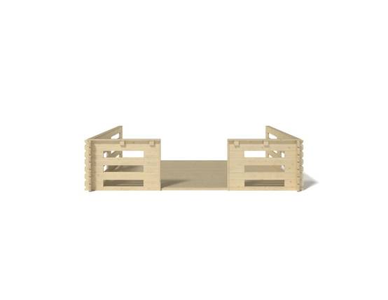 Altanka - Terrasse en bois avec balustrade pour abri en bois - 12m2 - 4m x 3m - couleur: naturel - DOM548 - ALTANKA - Image 3