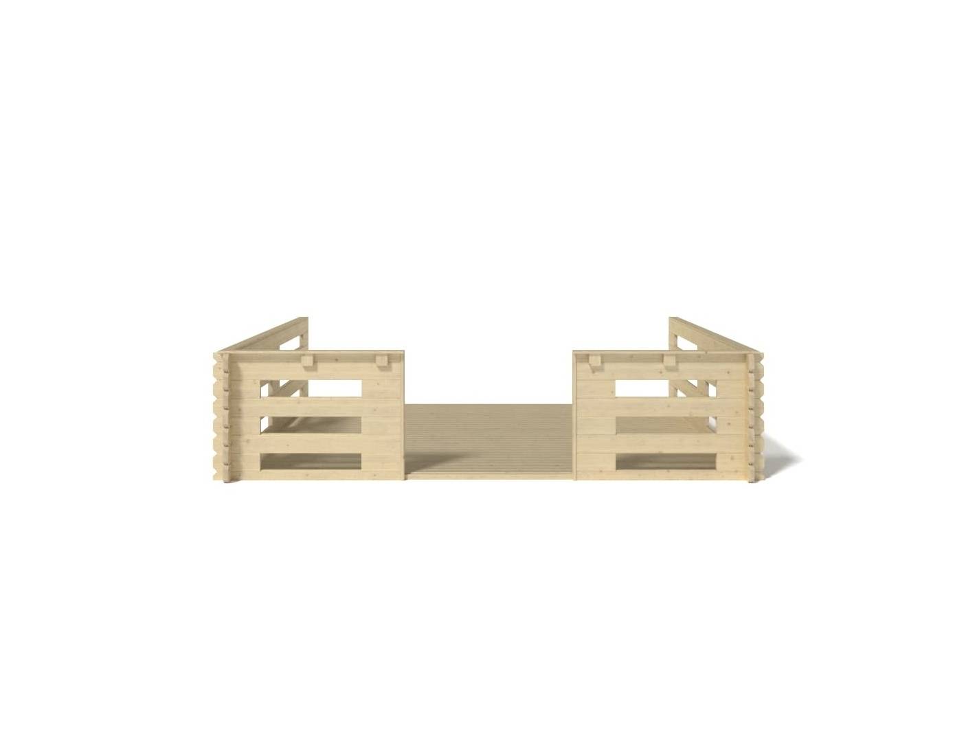 Altanka - Terrasse en bois avec balustrade pour abri en bois - 12m2 - 4m x 3m - couleur: naturel - DOM548 - ALTANKA - Image 3