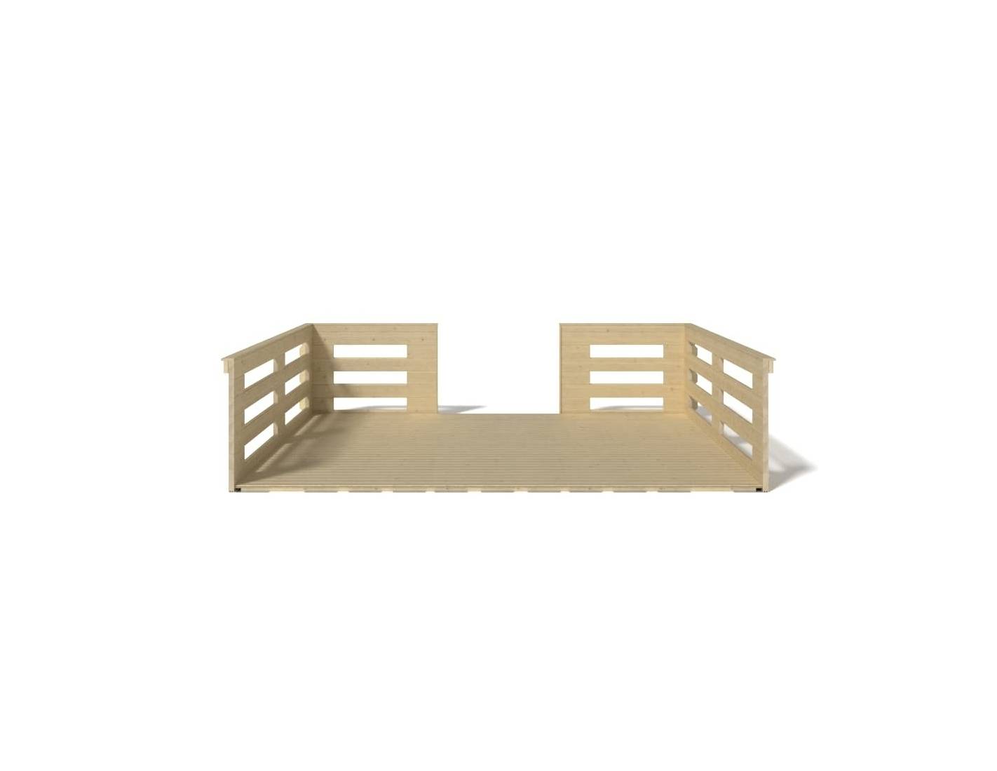 Altanka - Terrasse en bois avec balustrade pour abri en bois - 12m2 - 4m x 3m - couleur: naturel - DOM548 - ALTANKA - Image 4