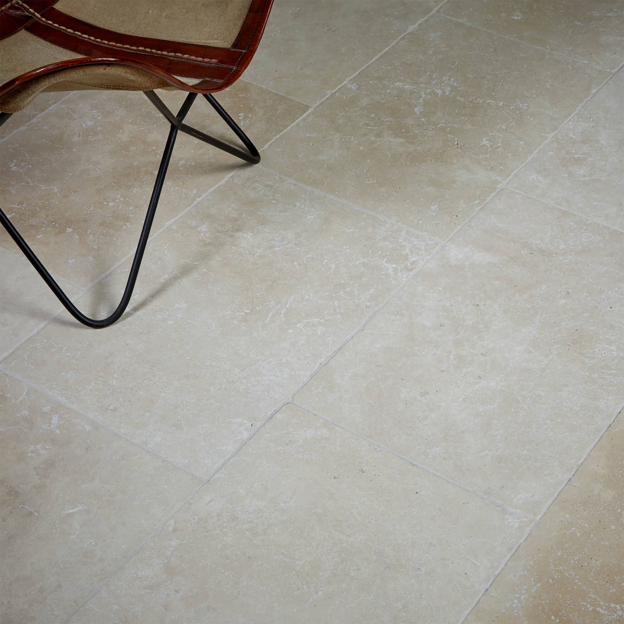 Carrelage Travertin Beige Clair 61x40,6x1,2 cm - Intérieur et Extérieur (lot de 1,24 m² soit 5 dalles) - RO'MA NATURE