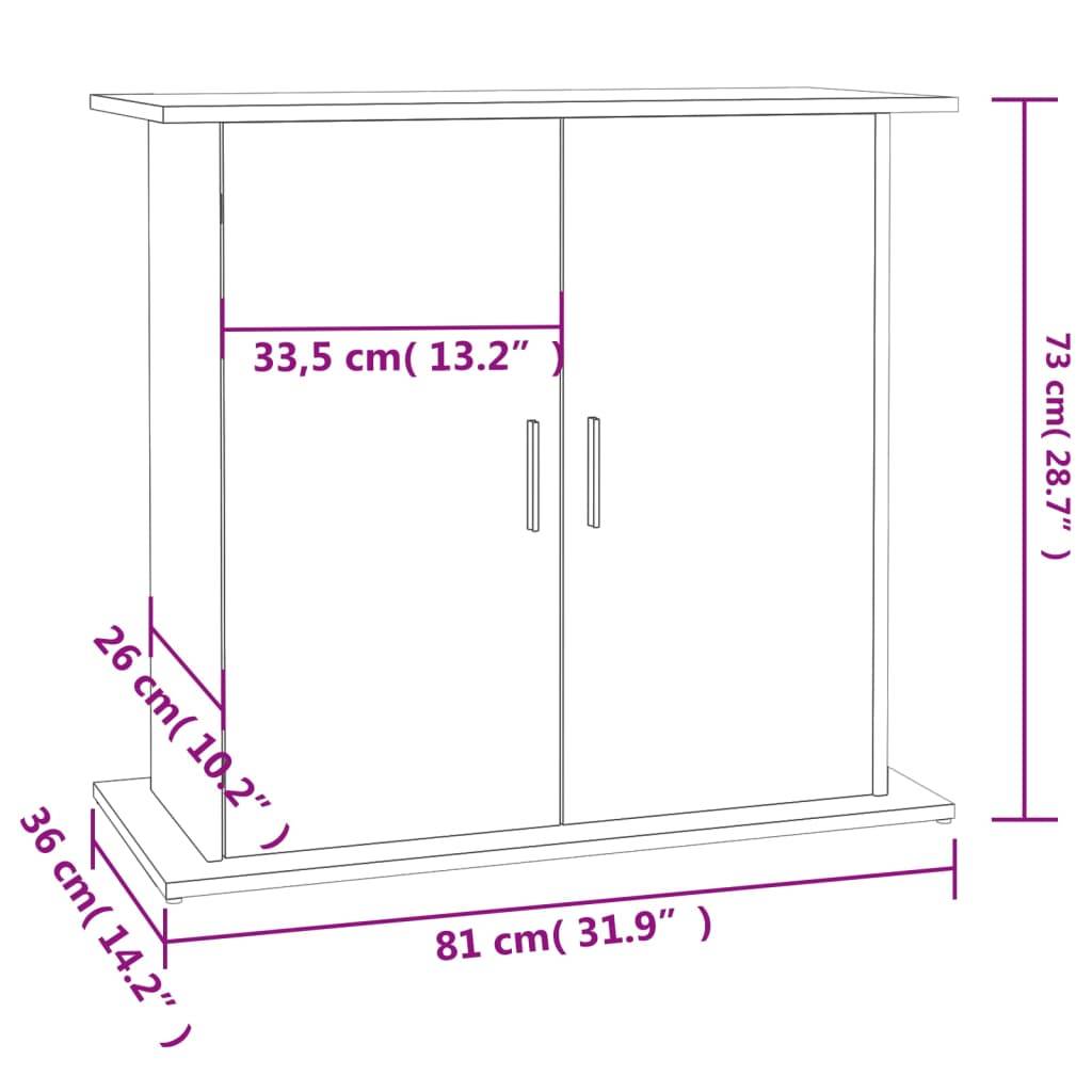 Meuble pour Aquarium Bois d'Ingénierie avec Portes de Rangement 81x36x73 cm Gris Sonoma - ComfortXL Outdoor Living - Image 5