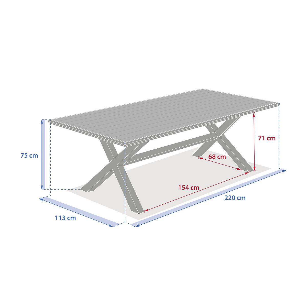 Hesperide - Table de jardin "Axiome" praline & marron 8 places en aluminium - Hespéride - Image 8