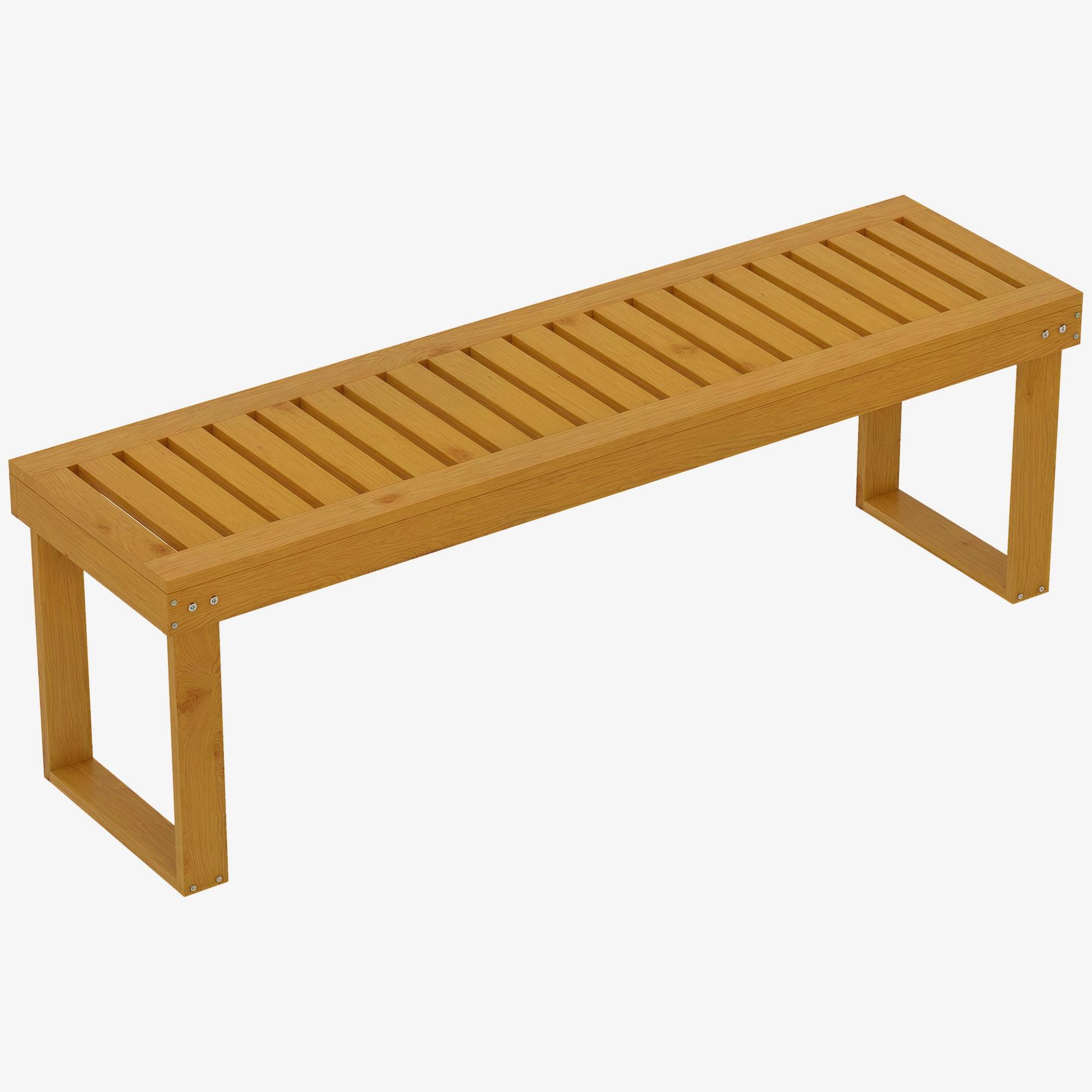 Sans Marque - Banc de jardin banc en bois de pin 2 places banquette de jardin assise à lattes 132 x 34 x 43 cm bois naturel - Image 1