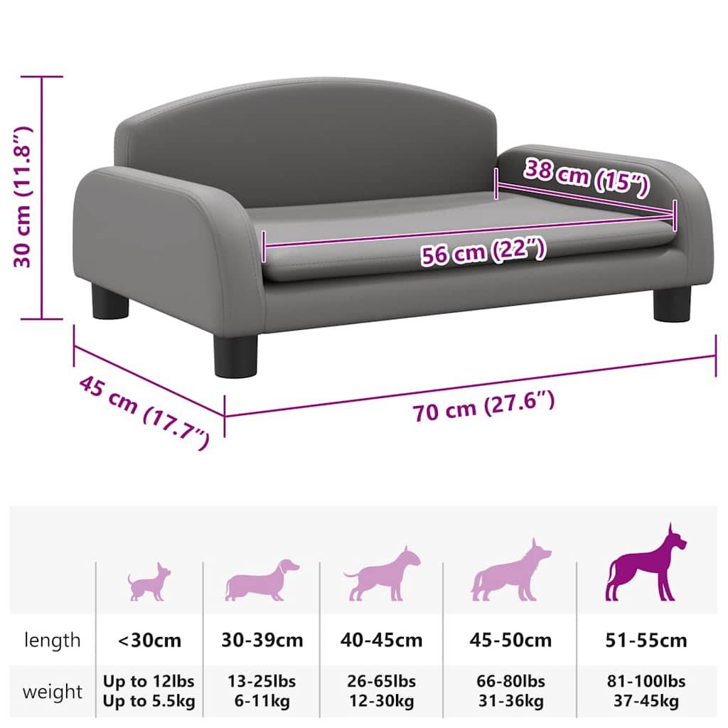 PANGIVO - Canapé pour chien similicuir gris 70 x 45 x 30 cm - PANGIVO - Image 7