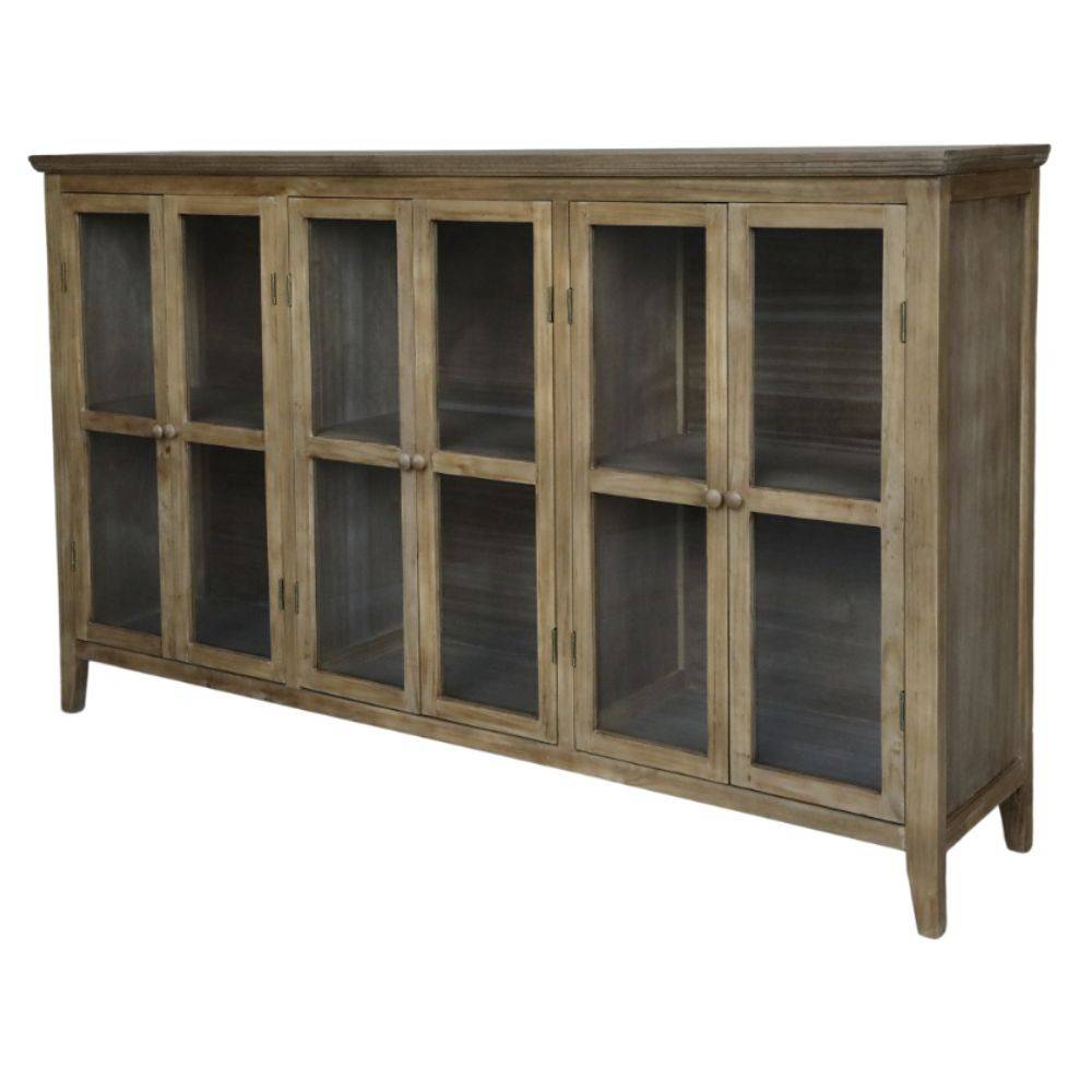 Chemin De Campagne - Armoire vitrine en bois de pin marron en verre 177 x 40 x 103 cm Chemin de campagne - Image 1