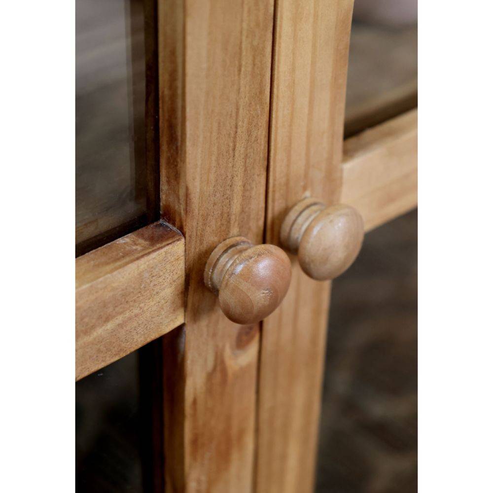 Chemin De Campagne - Armoire vitrine en bois de pin marron en verre 177 x 40 x 103 cm Chemin de campagne - Image 4