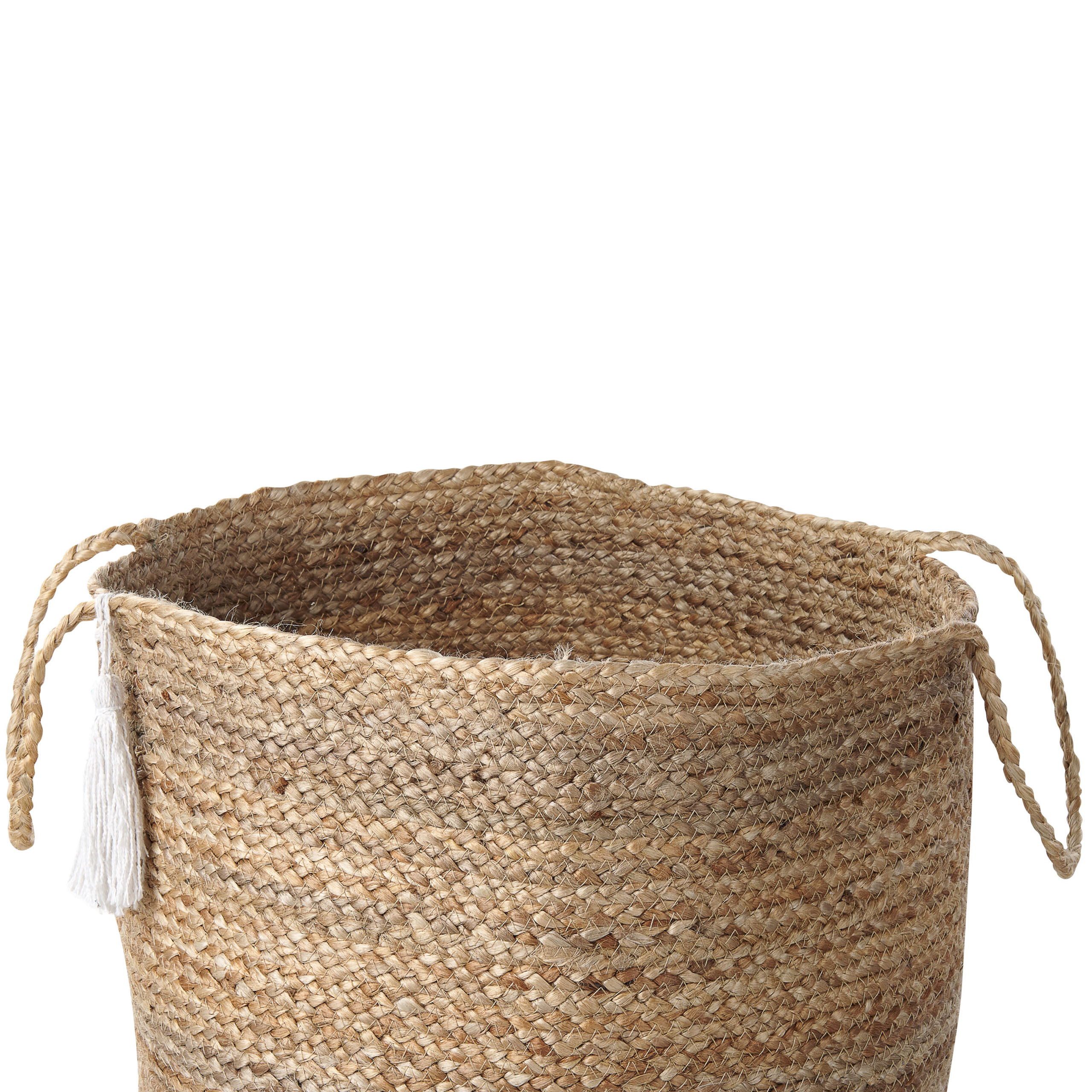 Beliani - Paniers Blanc et Beige en Jute 50 cm Ronds Faits Main Rangement Intérieur pour Linge Facile à Entretenir Corbeilles Lot de 2 - Image 5