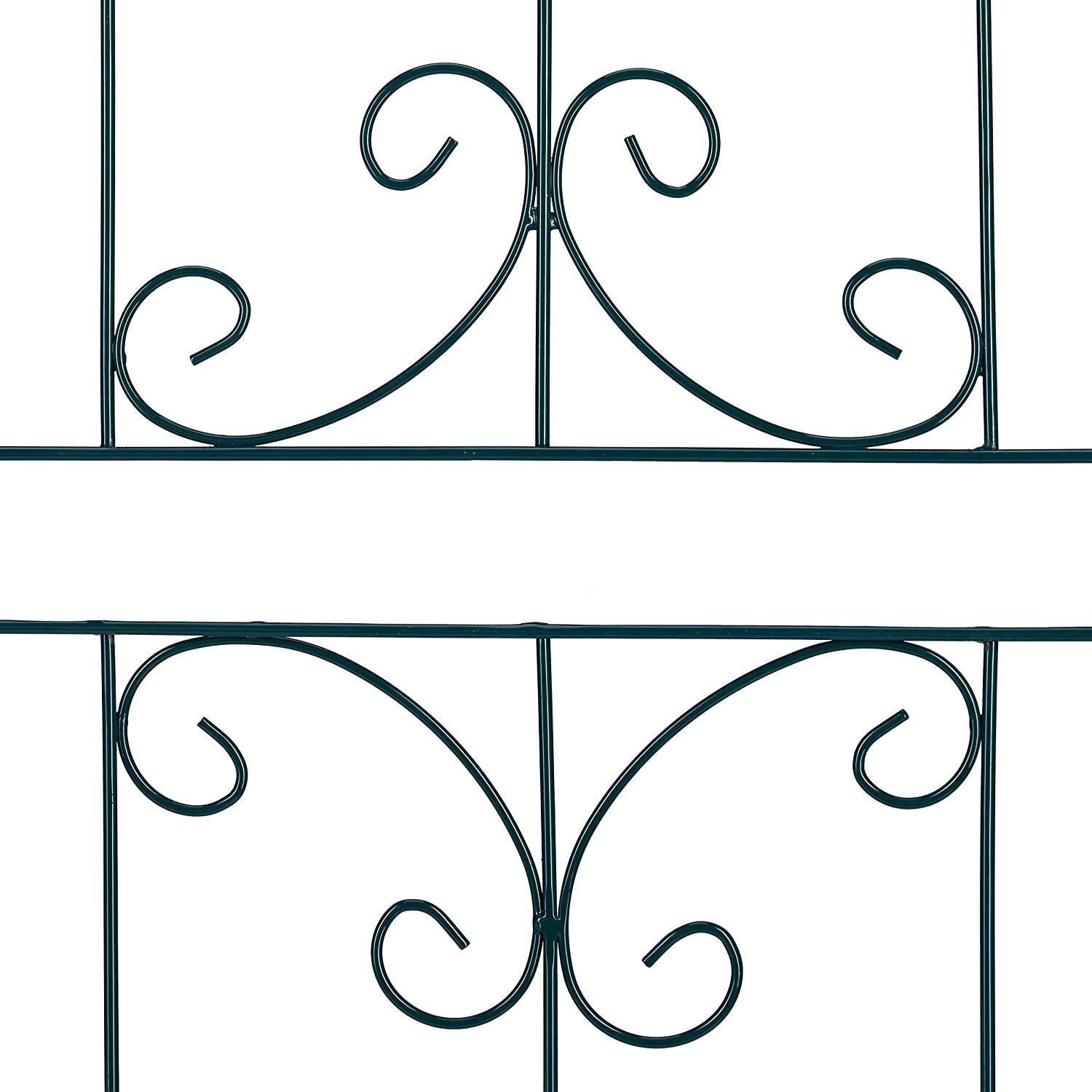Treillis clôture plante grimpante arche jardin fer set de 2 vert - Image 4
