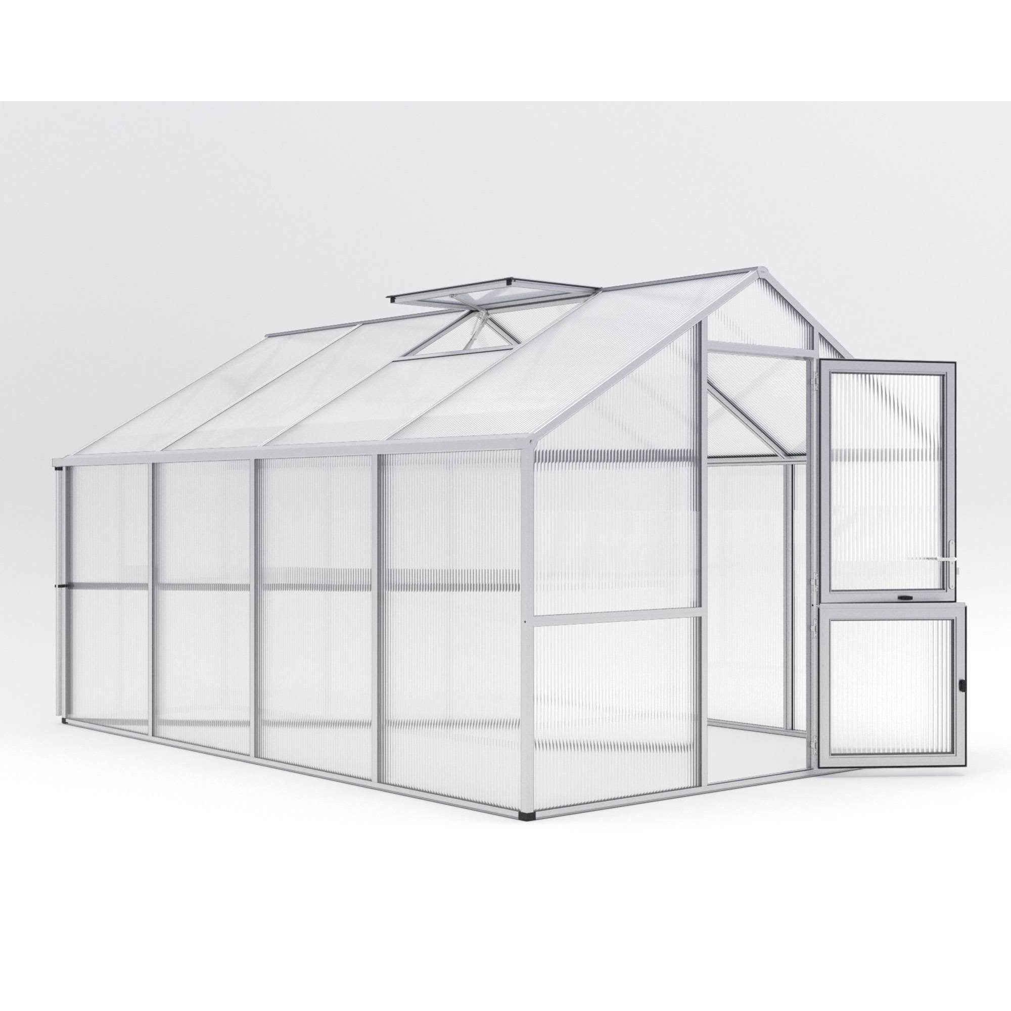 Serre de jardin 12,74m² KGT Nelke IV,aluminium brut - Image 1
