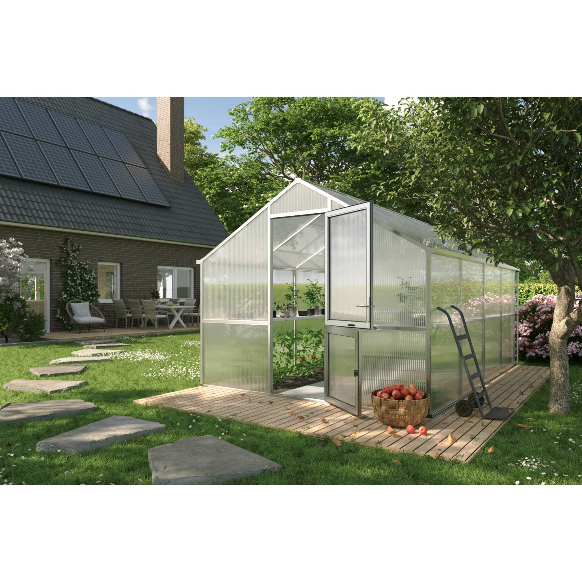 Serre de jardin 12,74m² KGT Nelke IV,aluminium brut - Image 3