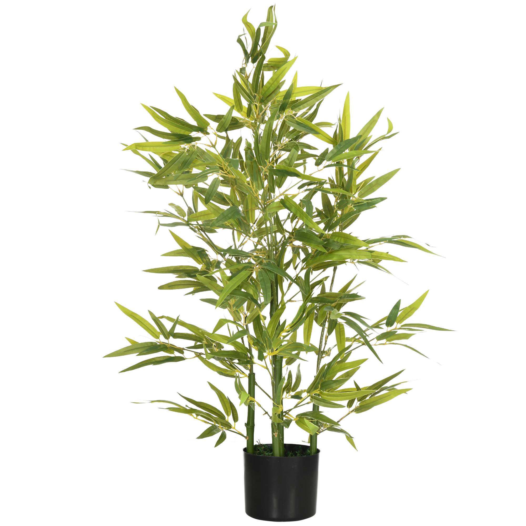 Sans Marque - Bambou artificiel de 90 cm avec pot et tiges réalistes, arbre synthétique d'intérieur pour la décoration intérieure Ø15 x 90 cm, vert - Image 2