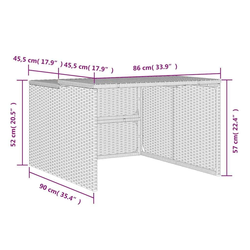 Vidaxl - Garage pour robot tondeuse noir 86x90x52/57 cm résine tressée vidaXL 365404 - Image 3