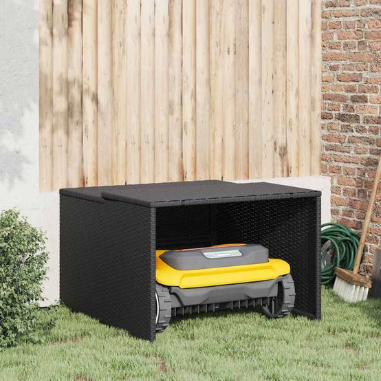 Vidaxl - Garage pour robot tondeuse noir 86x90x52/57 cm résine tressée vidaXL 365404 - Image 1