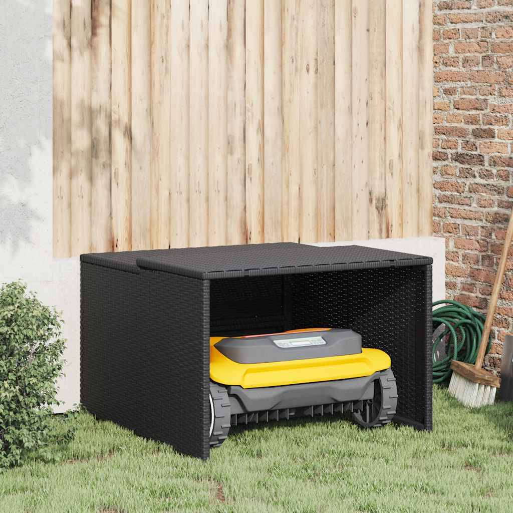 Vidaxl - Garage pour robot tondeuse noir 86x90x52/57 cm résine tressée vidaXL 365404 - Image 1