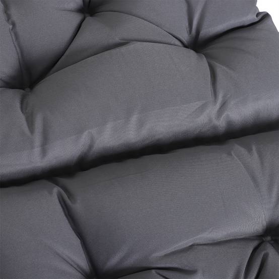 Lot de 2 coussins d’assise 98x50x8 cm, rembourrés avec attaches, lavables, gris - Image 10