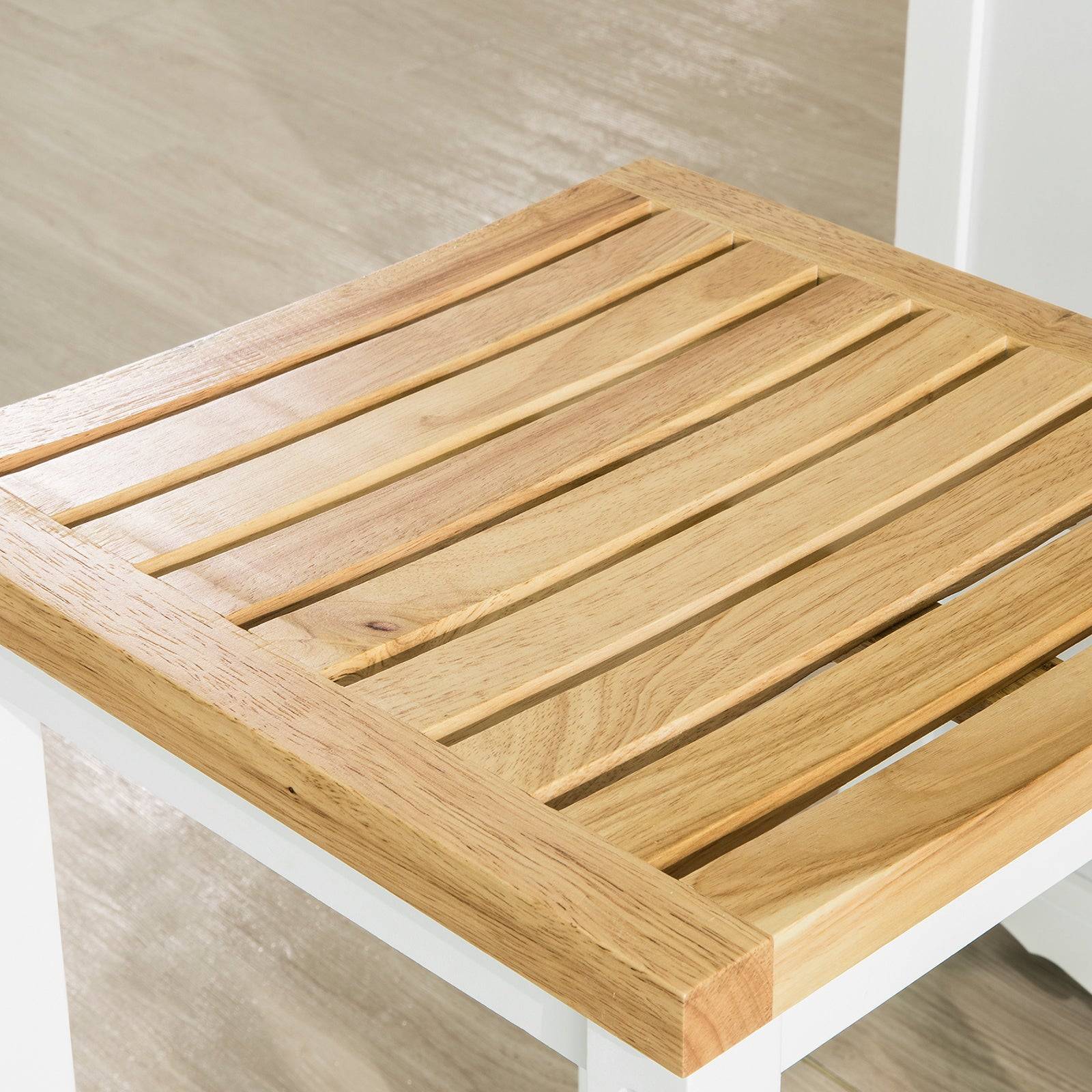 SoBuy 2 Chaises de Cuisine en Bois avec Repose-Pieds, Tabourets de Bar Confortables, Couleur Naturelle - Image 6