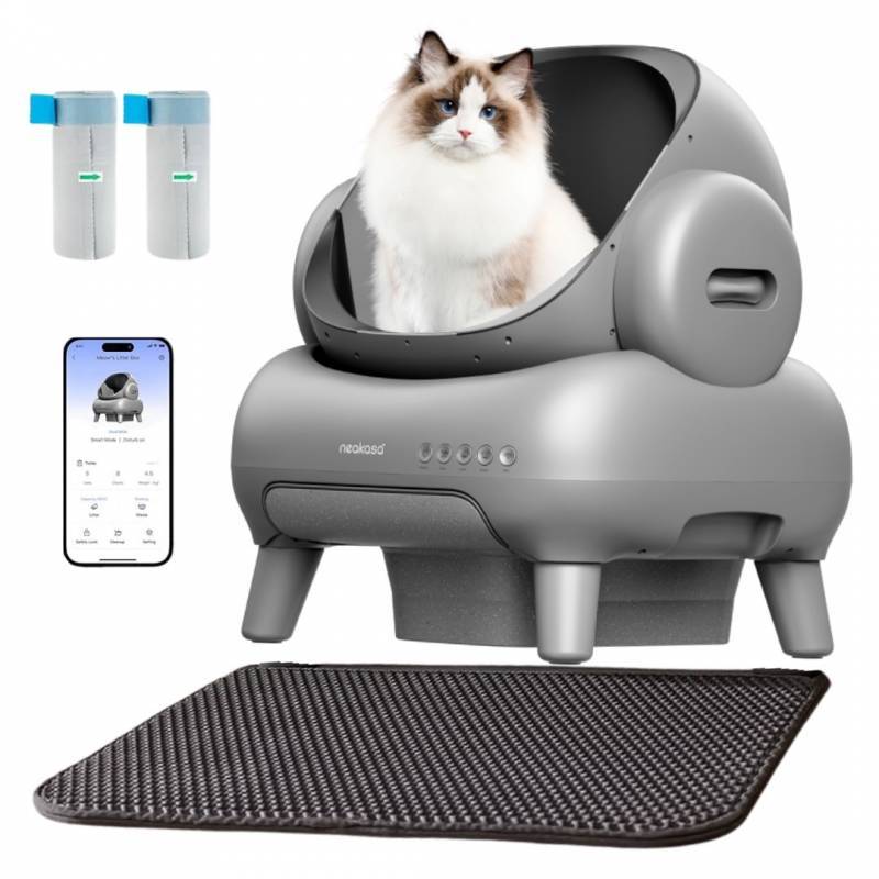 NEAKASA Litière automatique pour grands chats - Grande ouverture - Gris NEAKASA - Image 1