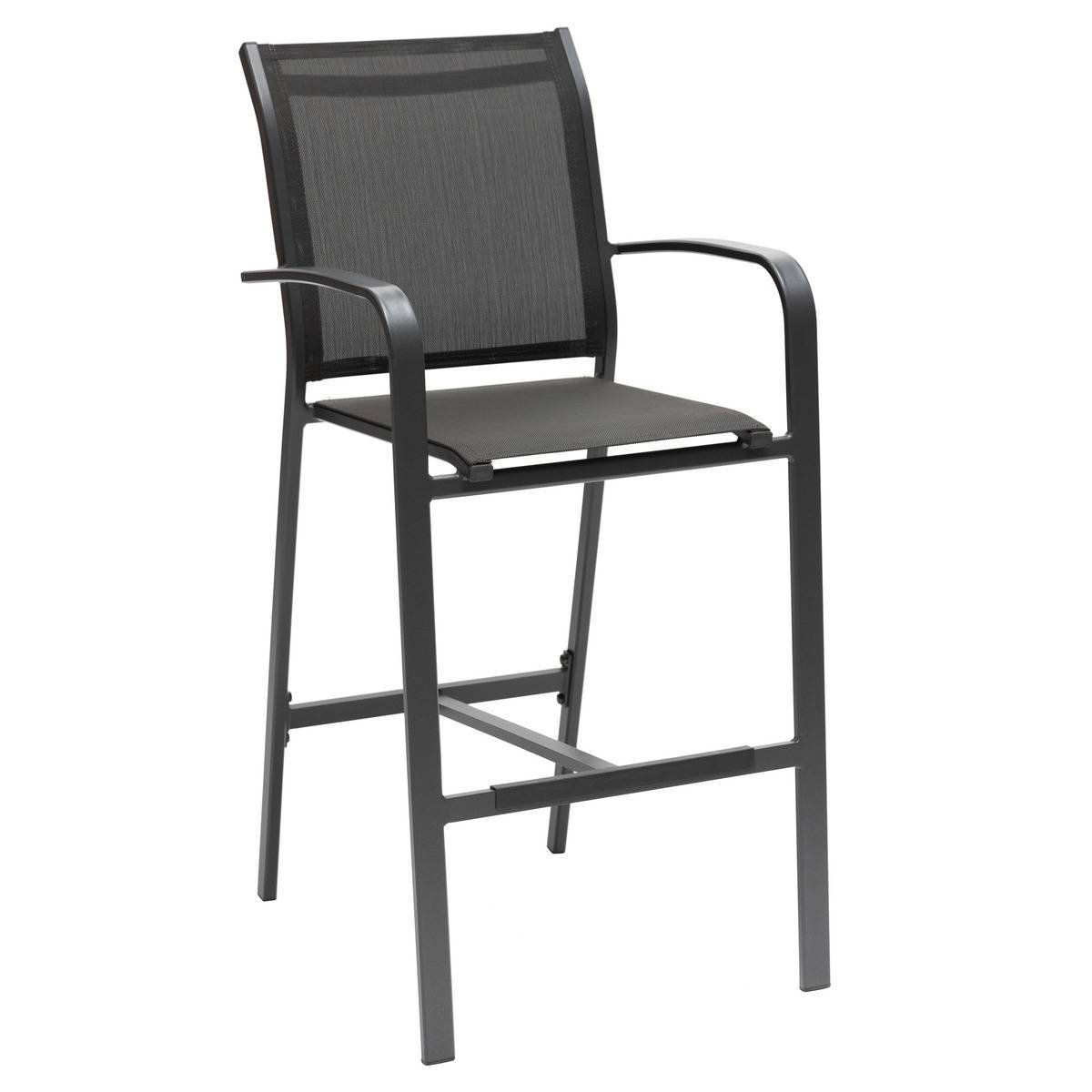 Hesperide - Fauteuil de jardin haut "Essentia" anthracite & graphite en aluminium traité époxy Hespéride - Image 1