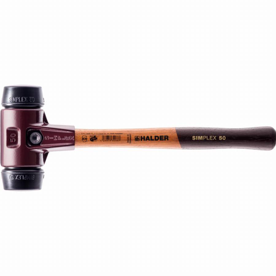 Maillet HALDER SIMPLEX Caoutchouc chargé avec boîtier en fonte malléable et manche en bois - D=30 mm - 3002.030