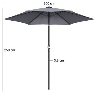 Oviala - Parasol droit 3m inclinable à manivelle en aluminium écru Matera - Oviala - Image 4