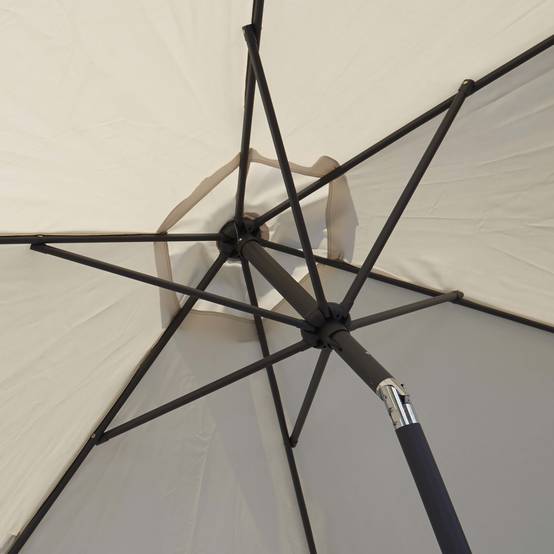 Oviala - Parasol droit 3m inclinable à manivelle en aluminium écru Matera - Oviala - Image 3