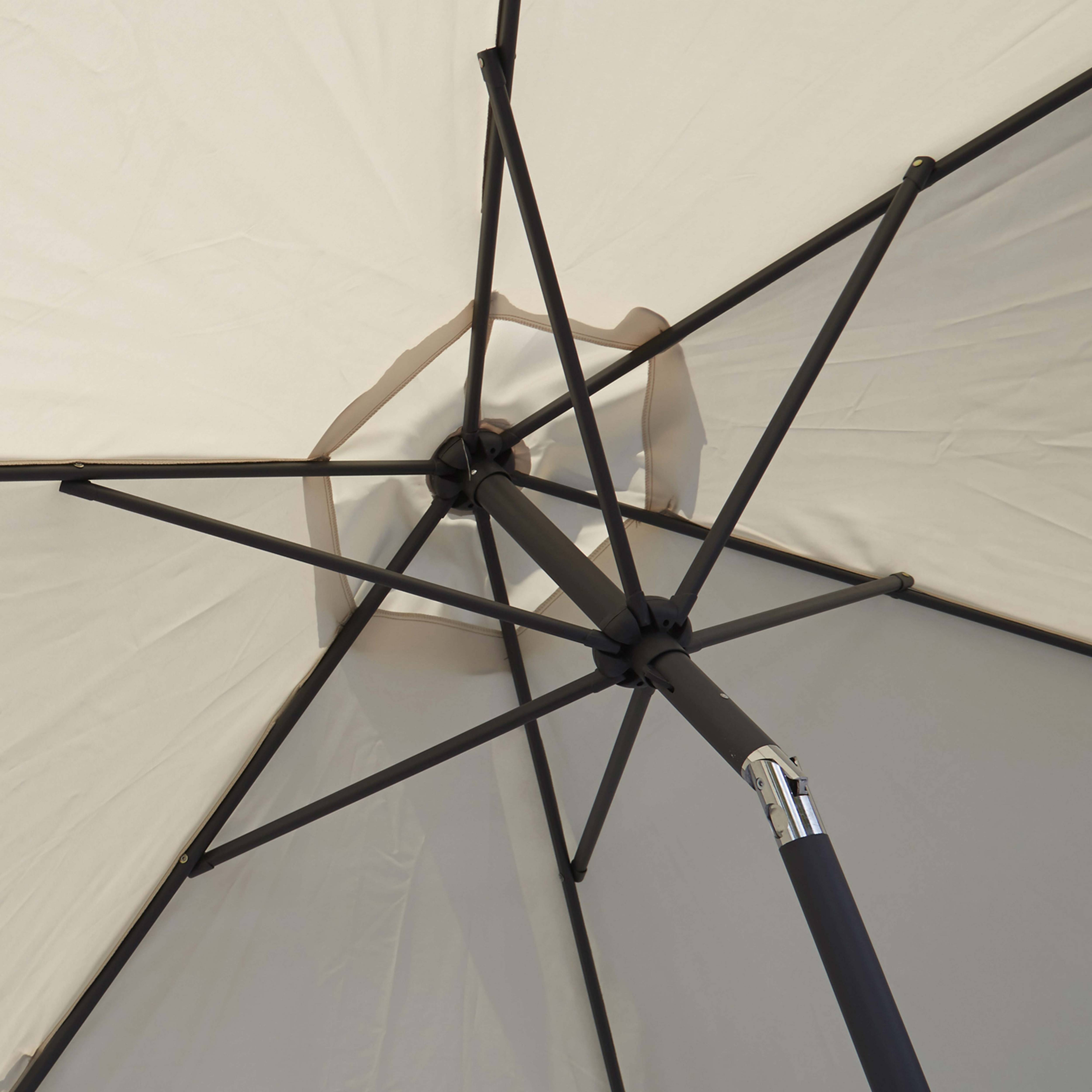 Oviala - Parasol droit 3m inclinable à manivelle en aluminium écru Matera - Oviala - Image 3