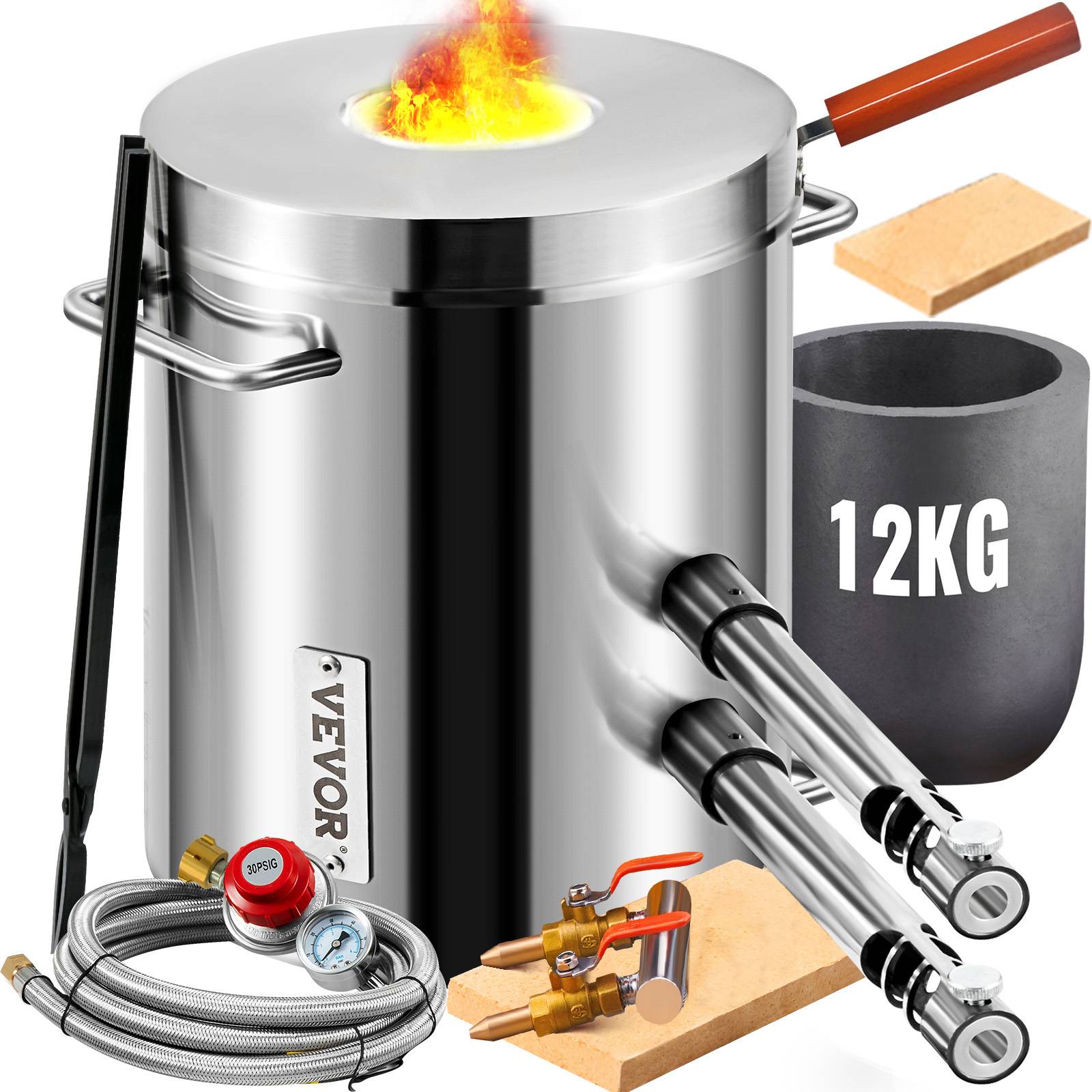 Vevor - VEVOR Four de Fusion Four à Propane Fonderie Creuset Capacité 12 kg 2 Brûleurs - Image 1