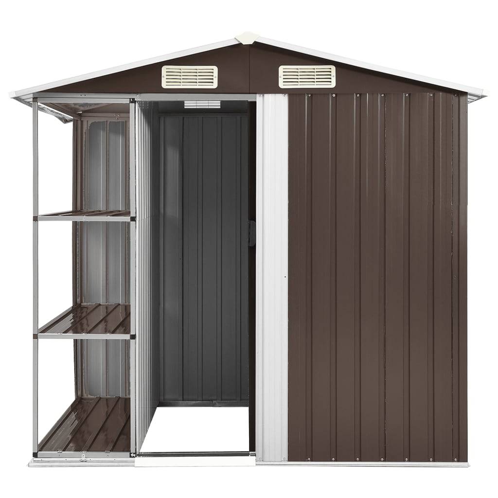 Vidaxl - Abri de jardin avec étagère Marron 205x130x183 cm Fer vidaXL 47105 - Image 8