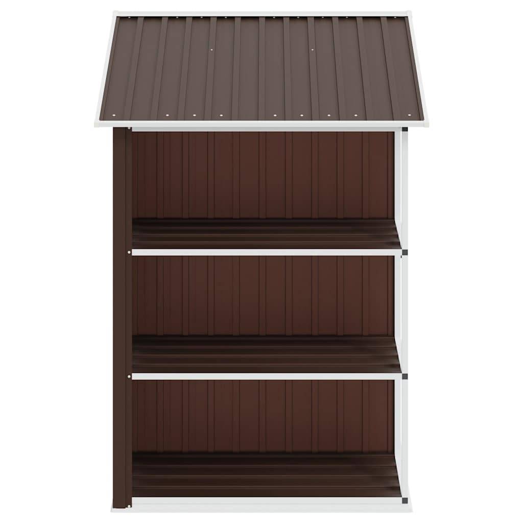 Vidaxl - Abri de jardin avec étagère Marron 205x130x183 cm Fer 2.7m² vidaXL 47105 - Image 6