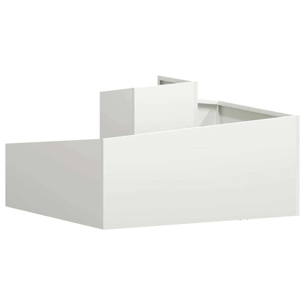 Maison Chic - Cache-pot, Pot De Fleurs Blanc 80 x 80 x 50 cm Acier laminé à froid g391 - Image 4