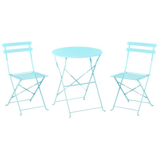 Beliani - Set de bistrot, 2 Personnes Acier Bleu clair FIORI - 60x60x72- Beliani - Image 2