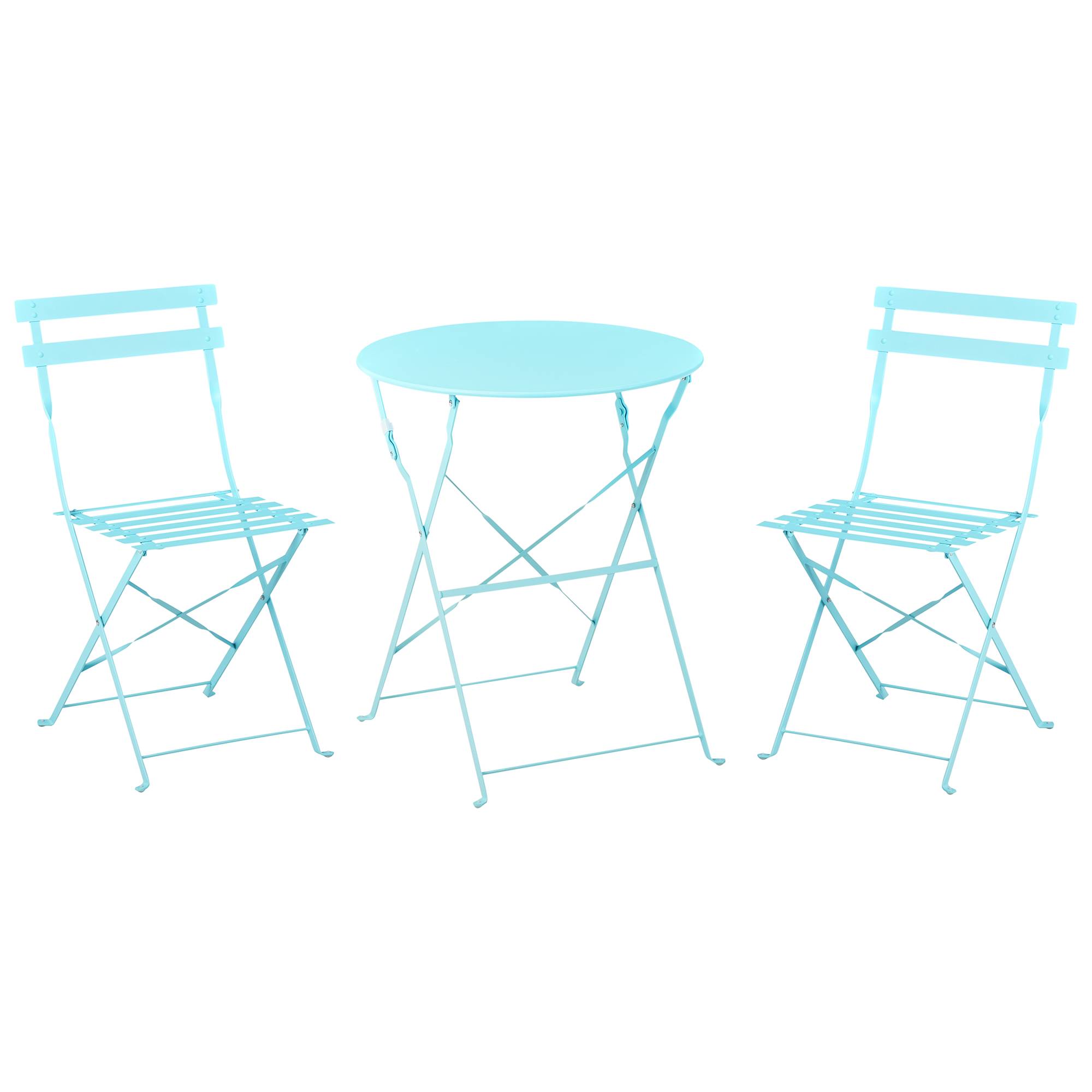 Beliani - Set de bistrot, 2 Personnes Acier Bleu clair FIORI - 60x60x72- Beliani - Image 2