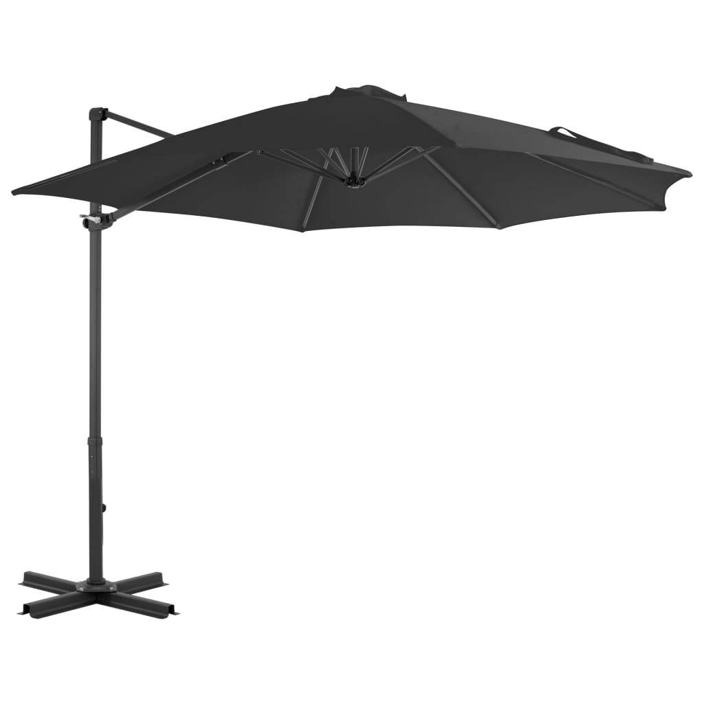 Helloshop26 - Parasol mobilier de jardin avec base portable diamètre : 3 m anthracite - Image 1