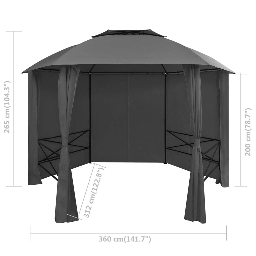 Prolenta Premium - Pergola polyester anthracite 360 x 312 x 265 cm - Prolenta premium p3171.8 - Image 7