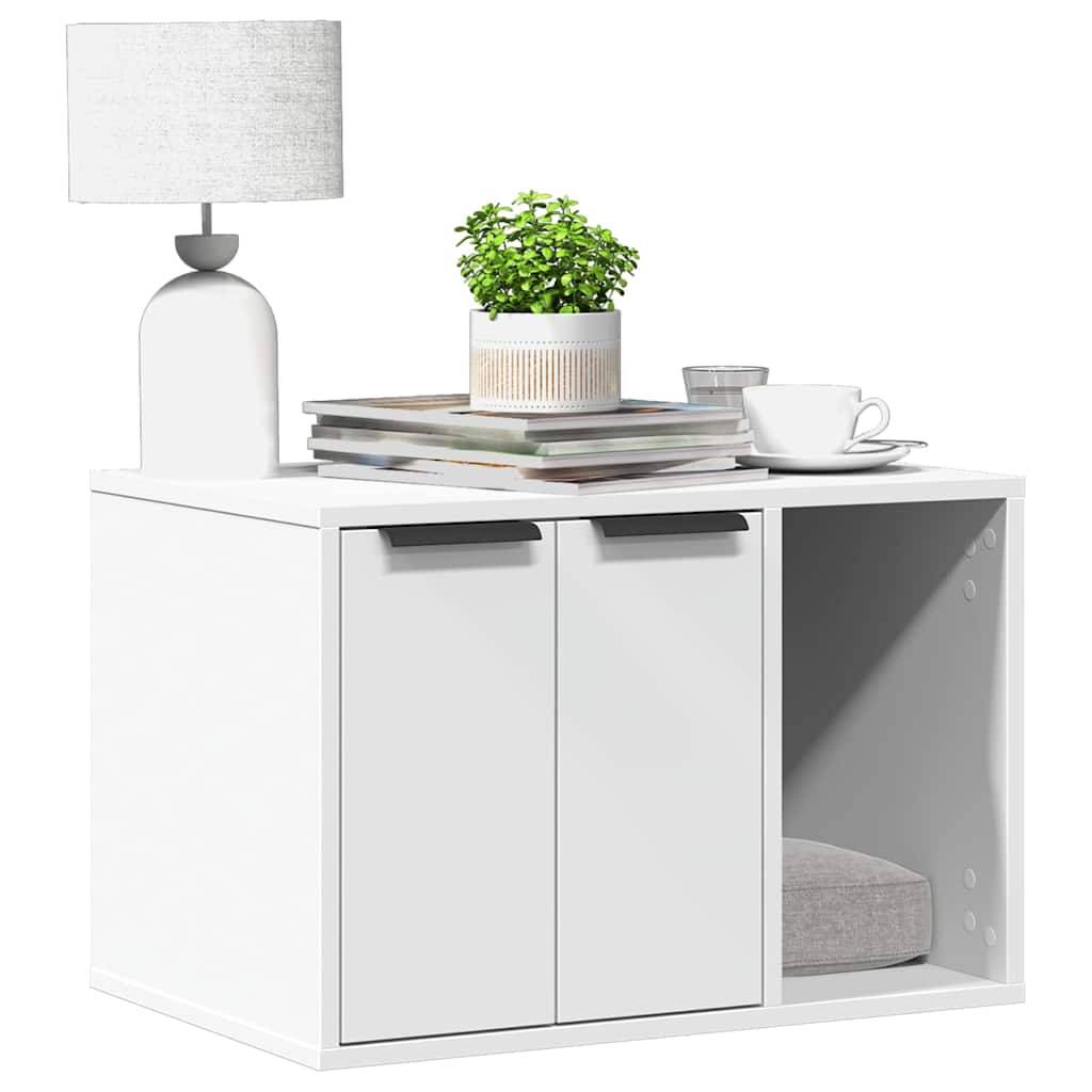 Vidaxl - Meuble de bac à litière pour chat blanc bois d'ingénierie vidaXL 857724 - Image 1